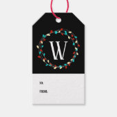 Heldere en Bold String Lights Monogram Gift Label Cadeaulabel (Voorkant)