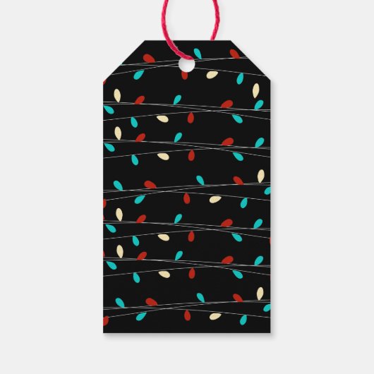 Heldere en Bold String Lights Monogram Gift Label Cadeaulabel (Achterkant)