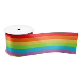 Heldere en brede strips, regenboogstrips satijnen lint