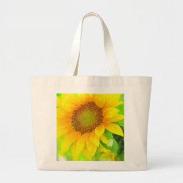 Heldere en Cheery Yellow Sunflower Canvas tas