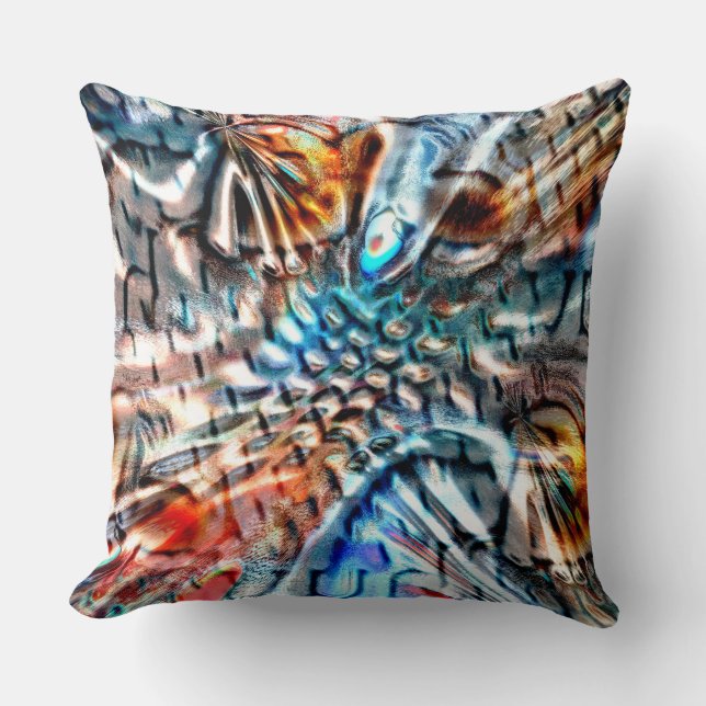 Heldere en draaiende gekleurde fluwelen kussen (Voorkant)