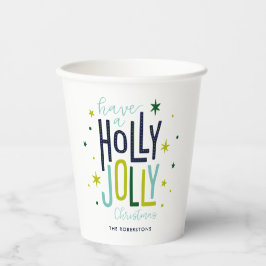 Heldere en feestelijke "Holly Jolly" Kerstmis Papieren Bekers