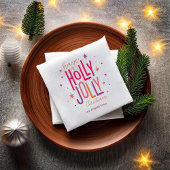 Heldere en feestelijke "Holly Jolly" Kerstmis Servet