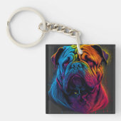 Heldere en fluffy Chinese Shar Pei-hond, Shar-Pei Sleutelhanger (voorkant)
