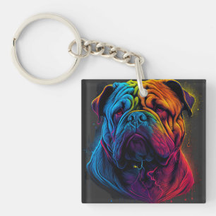 Heldere en fluffy Chinese Shar Pei-hond, Shar-Pei Sleutelhanger