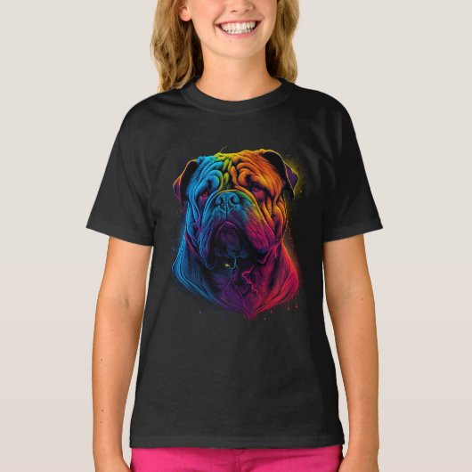 Heldere en fluffy Chinese Shar Pei-hond, Shar-Pei T-shirt (Voorkant)