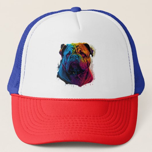 Heldere en fluffy Chinese Shar Pei-hond, Shar-Pei Trucker Pet (Voorkant)
