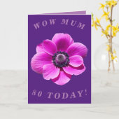 Heldere en gedurfde 80ste verjaardag Kaart voor ma (Gele Bloem)