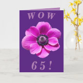 Heldere en gedurfde Bloemen 65e Verjaardag Kaart (Gele Bloem)