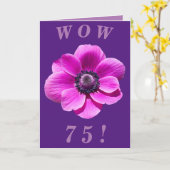 Heldere en gedurfde Bloemen 75e Verjaardag Kaart (Gele Bloem)