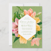 Heldere en gedurfde Bloemen Huwelijksuitnodiging Kaart (Voorkant)