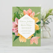 Heldere en gedurfde Bloemen Huwelijksuitnodiging Kaart (Staand voorkant)