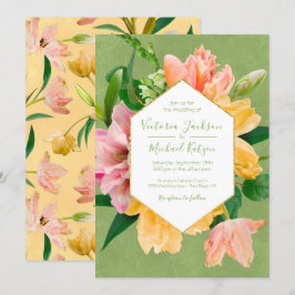 Heldere en gedurfde Bloemen Huwelijksuitnodiging Kaart