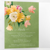 Heldere en gedurfde bloemen in één drieluik uitnodiging (Binnenzijde eerst)