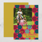 Heldere en gedurfde Hexagon geometrische patroon K Kaart (Voorkant / Achterkant)