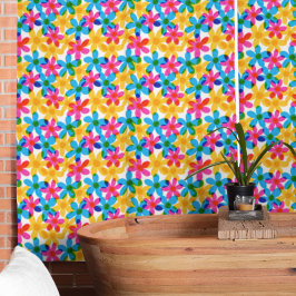 Heldere en gedurfde Hippie Bloemen Lente Bloemen Stof