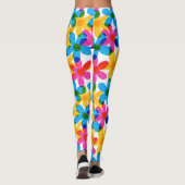 Heldere en gedurfde Hippie Bloemen Retro Bloemen Leggings (Achterkant)