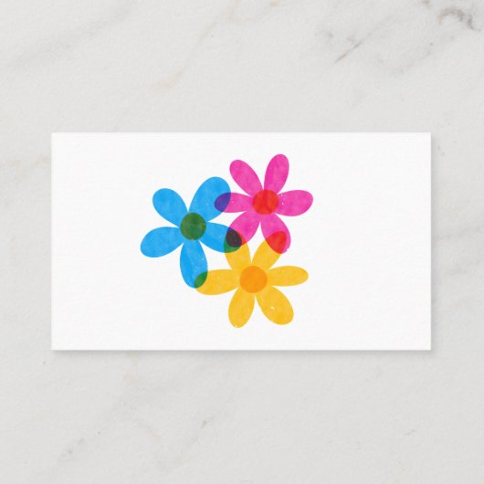 Heldere en gedurfde Hippie Bloemen Retro Bloemen Visitekaartje (Achterkant)