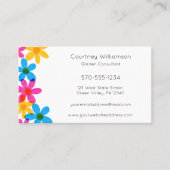 Heldere en gedurfde Hippie Bloemen Retro Bloemen Visitekaartje (Voorkant)