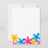 Heldere en gedurfde hippie bloemen slaan de datum kaart (Achterkant)