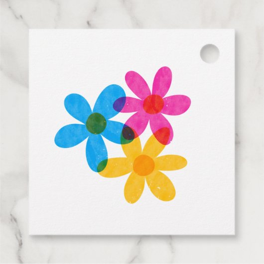 Heldere en gedurfde Hippie Bloemen Spring Wedding Bedankjes Labels (Achterkant)