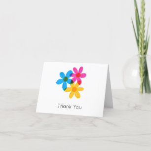 Heldere en gedurfde Hippie Bloemen Spring Wedding Bedankkaart