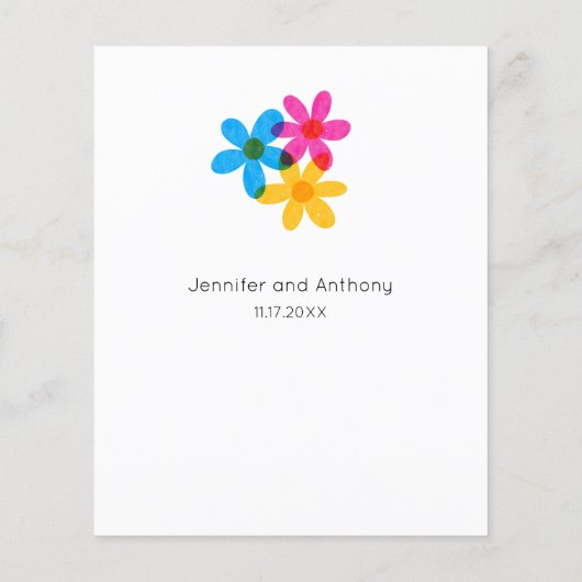 Heldere en gedurfde Hippie Bloemen Spring Wedding  Flyer (Achterkant)