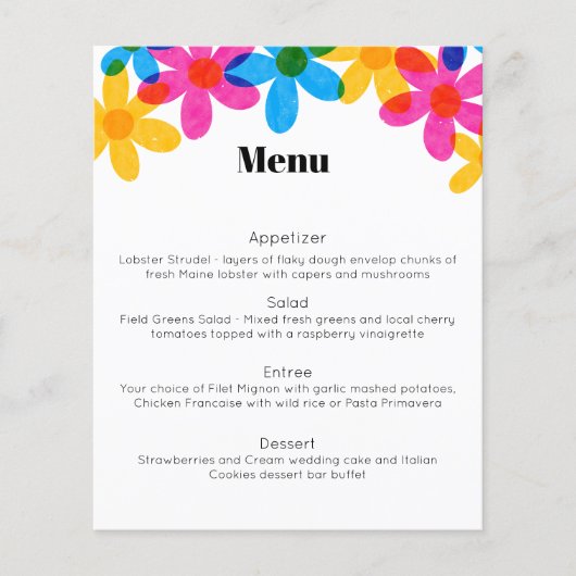 Heldere en gedurfde Hippie Bloemen Spring Wedding  Flyer (Voorkant)