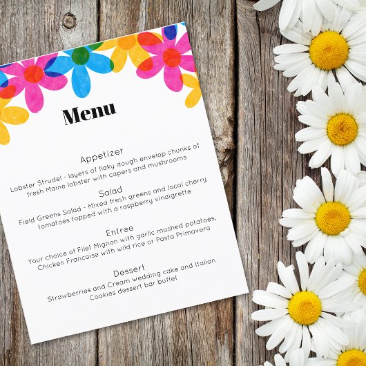 Heldere en gedurfde Hippie Bloemen Spring Wedding  Flyer
