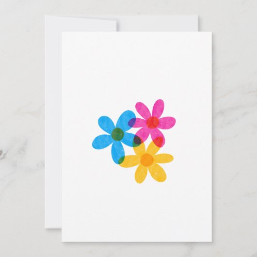 Heldere en gedurfde Hippie Bloemen Spring Wedding Kaart (Achterkant)