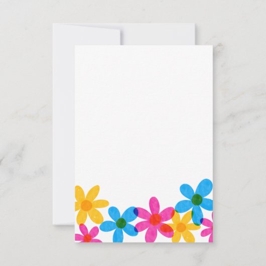 Heldere en gedurfde Hippie Bloemen Spring Wedding Kaart (Achterkant)