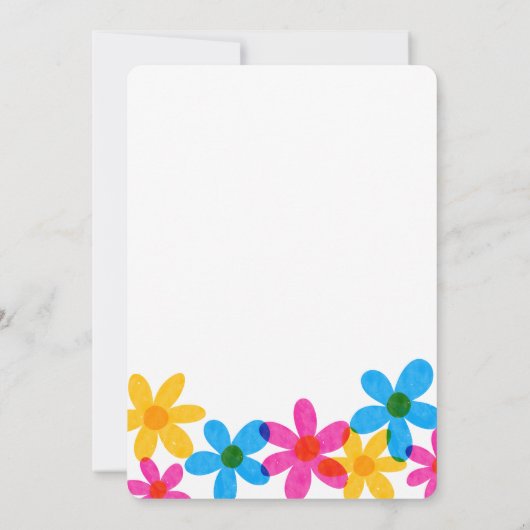 Heldere en gedurfde Hippie Bloemen Spring Wedding Kaart (Achterkant)