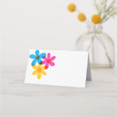 Heldere en gedurfde Hippie Bloemen Spring Wedding Plaatskaartje (Achterkant)