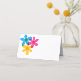 Heldere en gedurfde Hippie Bloemen Spring Wedding Plaatskaartje