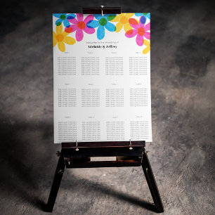 Heldere en gedurfde Hippie Bloemen Spring Wedding Poster