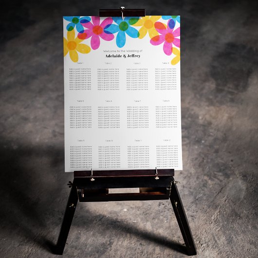 Heldere en gedurfde Hippie Bloemen Spring Wedding Poster