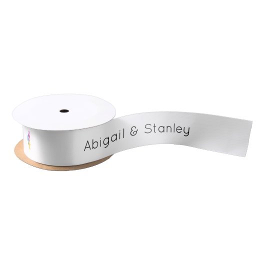 Heldere en gedurfde Hippie Bloemen Spring Wedding Satijnen Lint (Spoel)