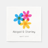 Heldere en gedurfde Hippie Bloemen Spring Wedding Servet (Voorkant)