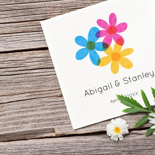 Heldere en gedurfde Hippie Bloemen Spring Wedding Servet