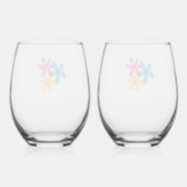 Heldere en gedurfde Hippie Bloemen Spring Wedding Wijnglas Zonder Voet (Achterkant)