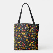Heldere en gedurfde Khokhloma geïnspireerde Canvas Tote Bag (Achterkant)