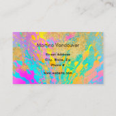 Heldere en gedurfde kleurrijke verf Spletters Visitekaartje (Achterkant)