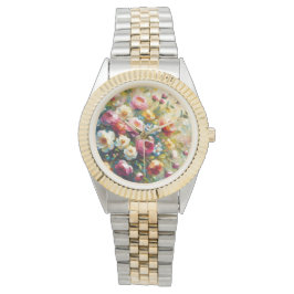 Heldere en gedurfde levendige bloemen horloge