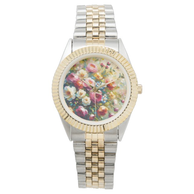 Heldere en gedurfde levendige bloemen horloge (Voorkant)