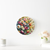 Heldere en gedurfde levendige bloemen ronde klok (Huis)