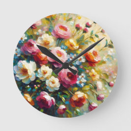 Heldere en gedurfde levendige bloemen ronde klok