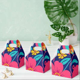Heldere en gedurfde retro bloemen-dopamine stijl bedankdoosjes