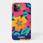 Heldere en gedurfde retro bloemen-dopamine stijl Case-Mate iPhone case (Achterkant)