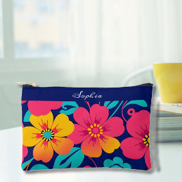 Heldere en gedurfde retro bloemen-dopamine stijl etui