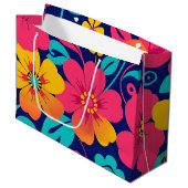 Heldere en gedurfde retro bloemen-dopamine stijl groot cadeauzakje (Voorkant Gekanteld)